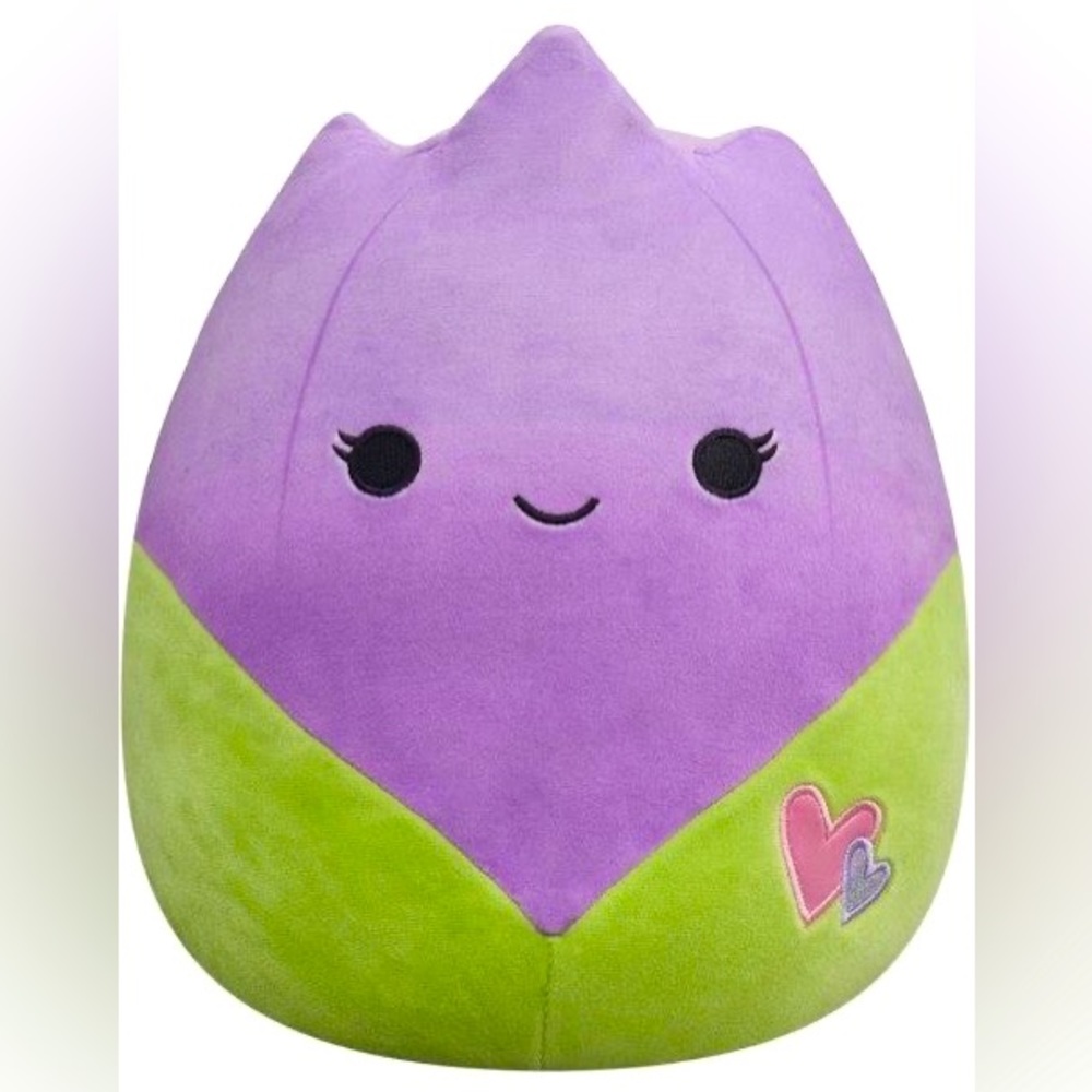 NWT Collectable Squish-mallowJackie the Tulip 11" UltraSoft Purple/ Green Flower
